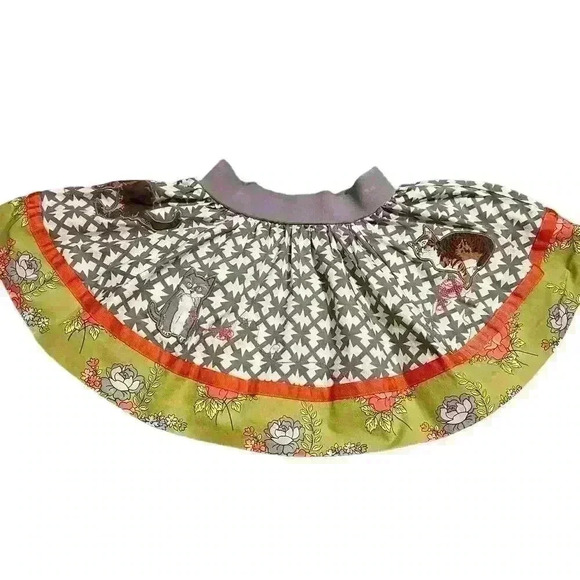 Matilda Jane Secret Fields Pretty Kitty Cat Girl’s Skirt Size 2 Twirl Floral - Picture 3 of 6